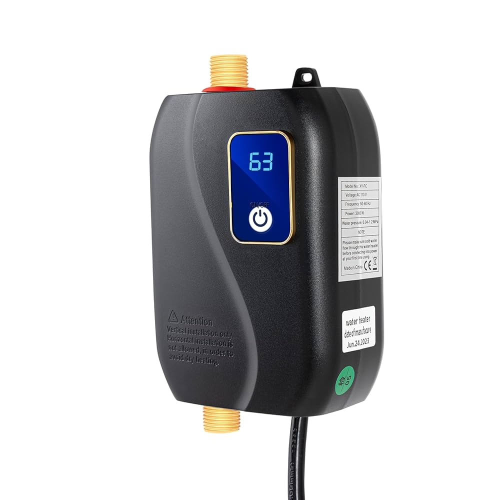 3000W 110V Tankless Water Heater, Mini Tank Electric Water